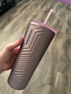 Starbucks Pink & Rose Gold Insulated Tumbler with Straw